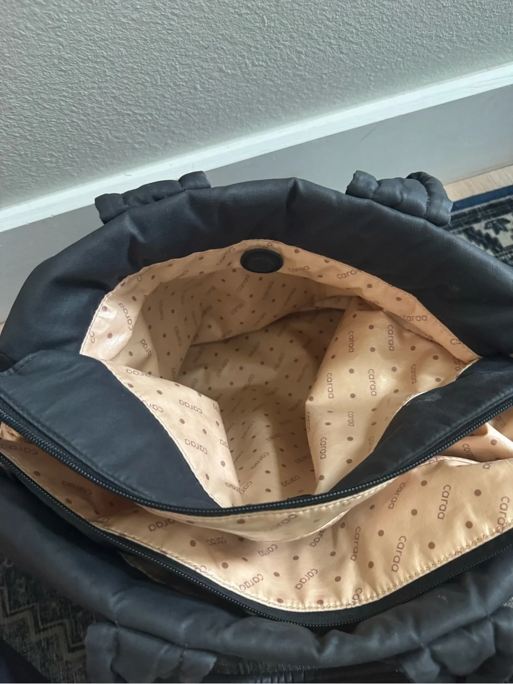 CARAA BABY TOTE COTTON IN BLACK